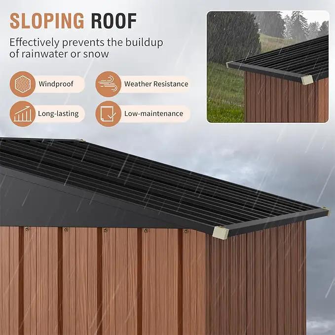 5x3 Ft Storage Shed, Outdoor Metal Shed with Lock, Small Lean to Shed, Compact Vertical Outside Bike Tiny House for Garden, Backyard, Patio, Tool by GreenHaven Gardens