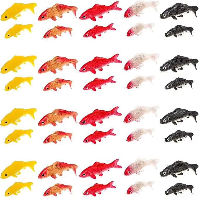 ZENFUN 50 Packs Mini Koi Fish, Cute Miniature Fish Fake Mini Fish Set, Plastic Small Koi Fish, Tiny Fish Model Bulk for Ornament Supplies, Cake Decoration, Fish Tank DIY, Fairy Garden Supplies by GreenHaven Gardens