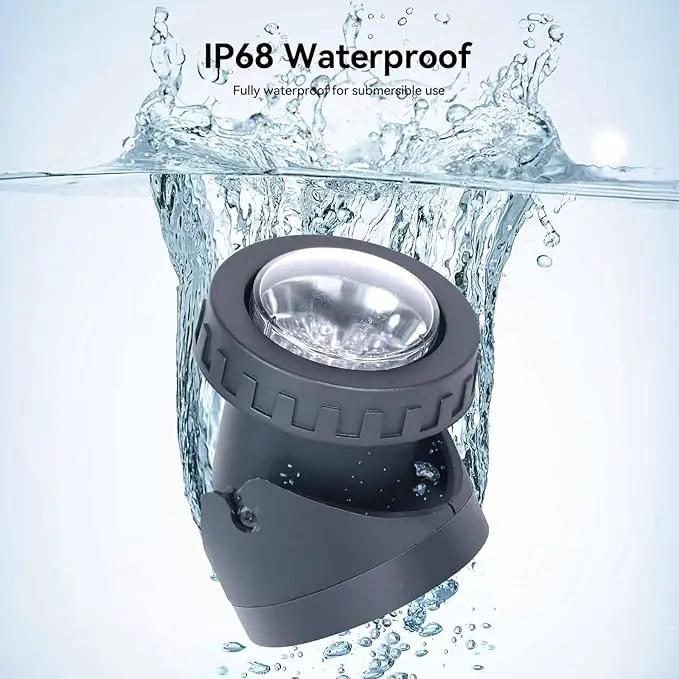 Pond Lights Underwater LED RGB Colored Fountain Lights IP68 Waterproof Spotlight Timing Adjustable Submersible Spot Lights for Fish Pond Garden Lawn Yard Waterfall (Set of 3) by GreenHaven Gardens