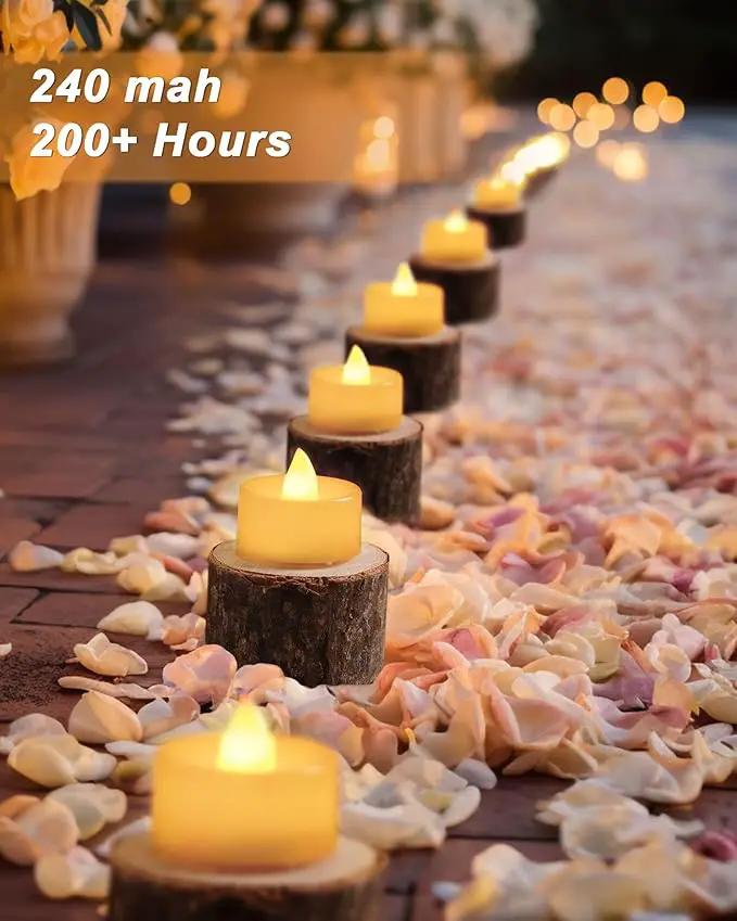 BEICHI Flameless LED Tea Lights - 100 Pack Battery Operated Flickering Fake Candles for Wedding, Halloween, Christmas & Diwali - Warm Yellow by GreenHaven Gardens