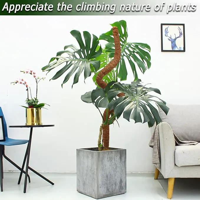 Bendable Moss Pole, 47 Inch Moss Poles for Plants Monstera, Tall Moss Poles for Climbing Plants Indoor, Large Moss Pole Support, Garden Trellis Plant Stand Stakes for Potted Plants, Pothos by GreenHaven Gardens