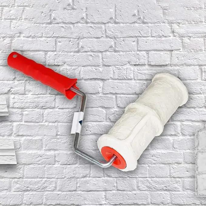 Tookie Embossed Paint Roller, 8 Inch Brick Embossing Roller for Wall Decoration, Art Brush Paint Roller Embossing Cylinder with Rubber Handle for Household DIY Paint Roller Art by GreenHaven Gardens