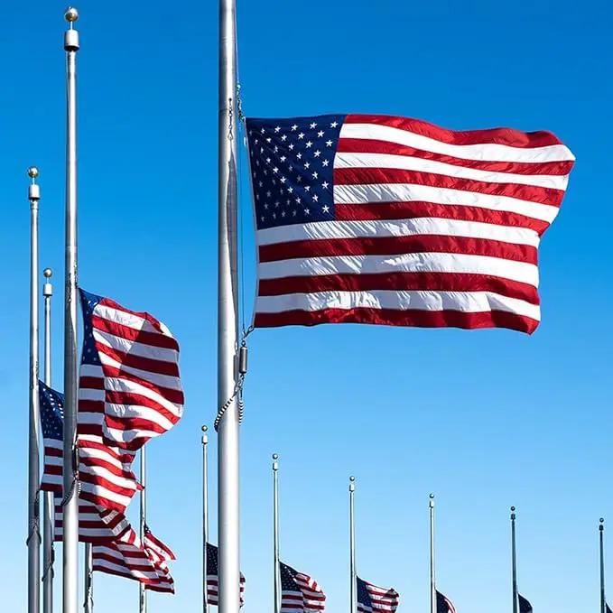 AZCOVER American Flag 10x15 FT Us Flag for Outside 100% in USA Heavy Duty Nylon American Flags for Outdoor with Embroidered Stars Sewn Stipes and Brass Grommets All Weather Lasting United States Flag by GreenHaven Gardens