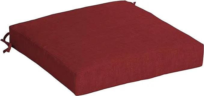 Arden Selections Outdoor Wicker Chair Cushion, 20 x 18, Rain-Proof, Fade Resistant 21 x 21, Ruby Red Leala (Pack of 4) by GreenHaven Gardens