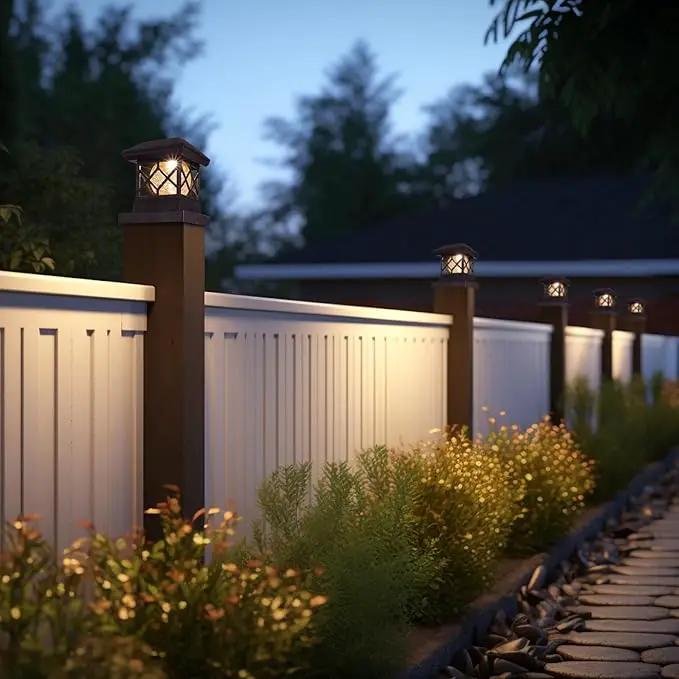 TWINSLUXES Fence Post Cap Light, LED Solar Lights for Deck Posts, Solar Post Caps Light Outdoor for 3.5x3.5/4x4/5x5 Posts, Wood or Vinyl Fence Deck Post, Warm Light (Brown) by GreenHaven Gardens