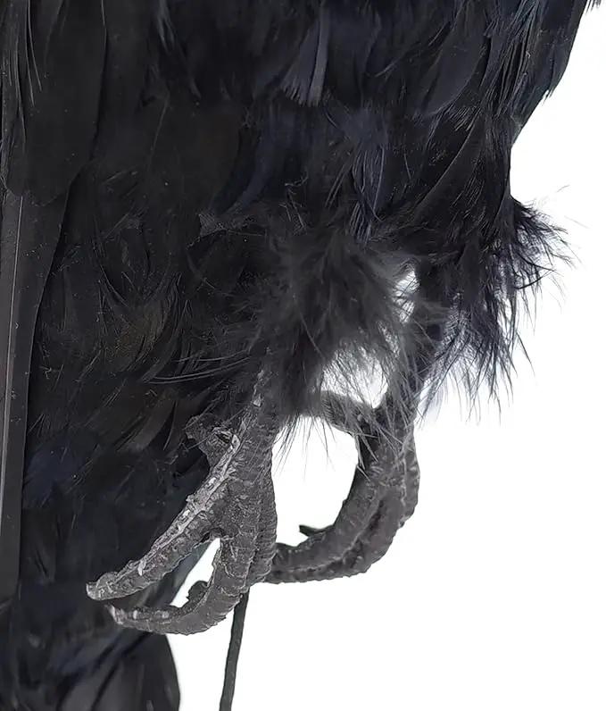 Etistta 17 inch Realistic Hanging Dead Crows Decoy Lifesize Extra Large Black Feathered Crow by GreenHaven Gardens
