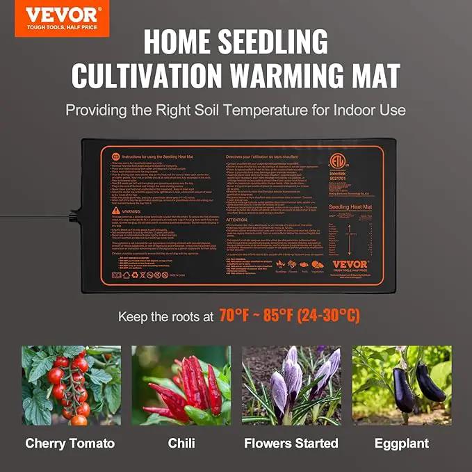 VEVOR 4 Pack Seedling Heat Mat 10"x 20.75", MET-Certified Warm Hydroponic Plant Heating Pad for Seed Starting, Waterproof Heating Mats for Germination, Indoor Gardening, Greenhouse by GreenHaven Gardens