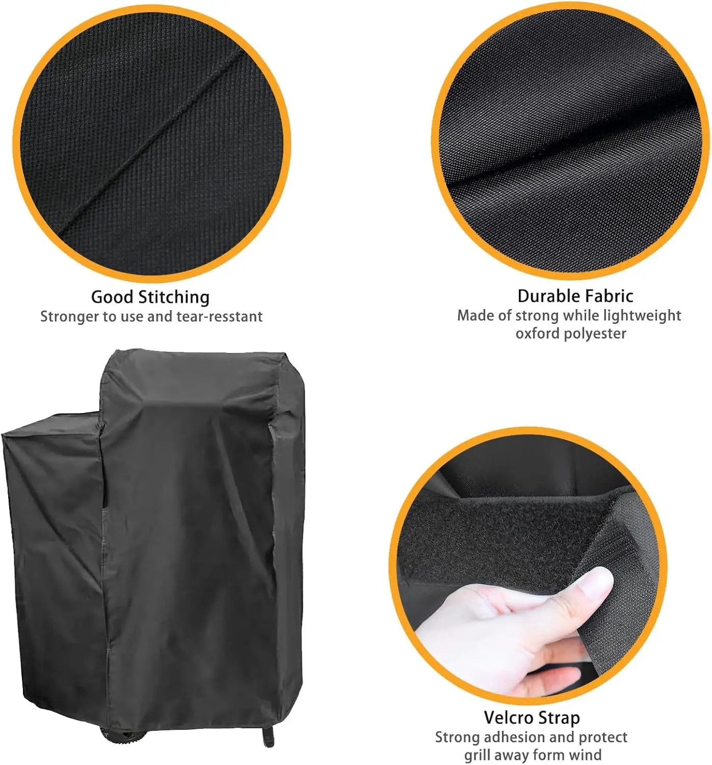 Grill Cover for Char-Griller E1515 Patio Pro Charcoal Grill, Patio Pro 1616, Outlaw Maverick E1016, The King-Griller Gambler E1416 Charcoal Grill, Heavy Duty Waterproof UV Resistant, BBQ Accessories by GreenHaven Gardens