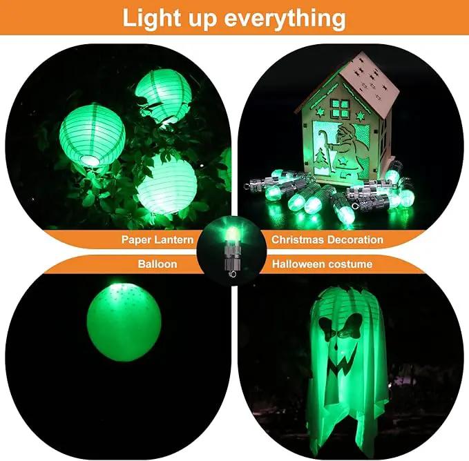 SumDirect Pack of 12 LED Mini Non-Blinking Lights for Paper Lanterns Balloons Floral Wedding Halloween Christmas Party Decoration Centerpieces (12, Green) by GreenHaven Gardens
