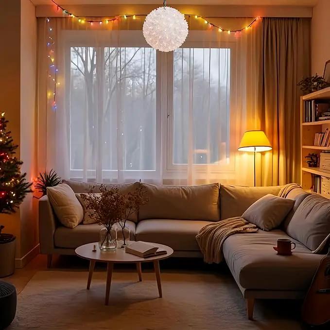 100 Clear Warm Christmas Sphere Light, UL Certified and Commercial Grade 7.5 Inches Hanging Sphere, for Indoor and Outdoor Party, Garden, Gate, Patio, Trees. by GreenHaven Gardens
