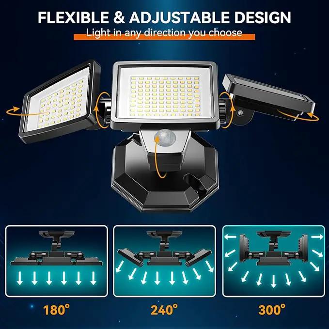 65W LED Flood Lights Outdoor, 6500LM, Waterproof, 6500K Motion Sensor Flood Lights Outdoor with Adjustable 3 Head Detected Floodlight for Outside Entryway Garage, Yard, Porch by GreenHaven Gardens