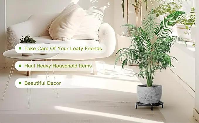 Zhongma 2 Pack 11.8" Sturdy Potted Plant Stand Flower Pot Holder Heavy Duty Construction, Low Plant Stand for Home Indoor and Outdoor, Sturdy plant riser and saucer without Installation Required by GreenHaven Gardens