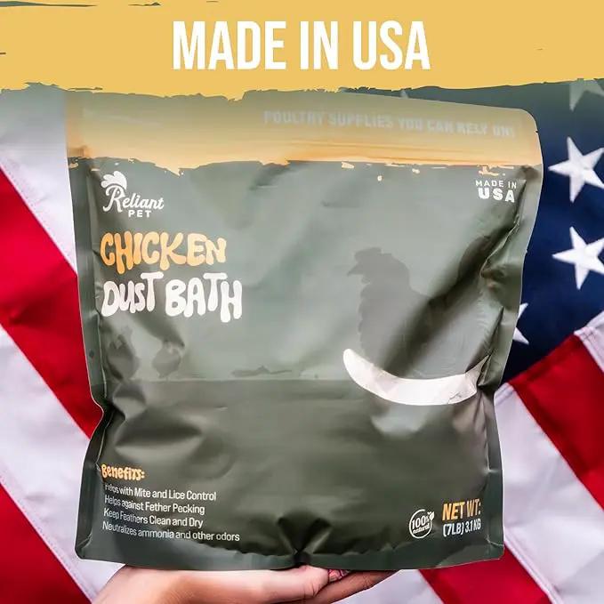 Chicken Dust Bath - 7lbs, Made in USA Natural Dust Bath for Chickens - Ideal Chicken Dust for Bath Tub Mix - Poultry Dust Powder for Chicken Coop by GreenHaven Gardens