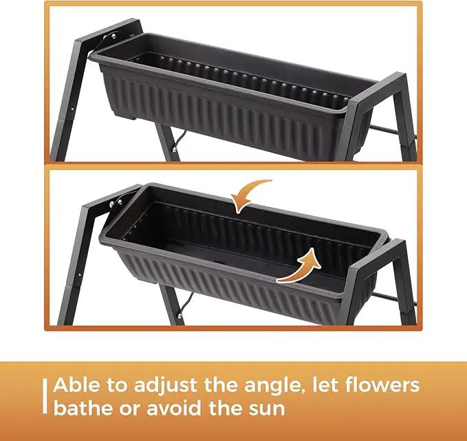 Raised Garden Planter Bed, Tiered Planter Stand with 5 Boxes (Brown), 26" Long*36.5" Wide*31" Tall, Good for Herbs, Flowers, or Vegetables in Patio Balcony Indoor Outdoor by GreenHaven Gardens