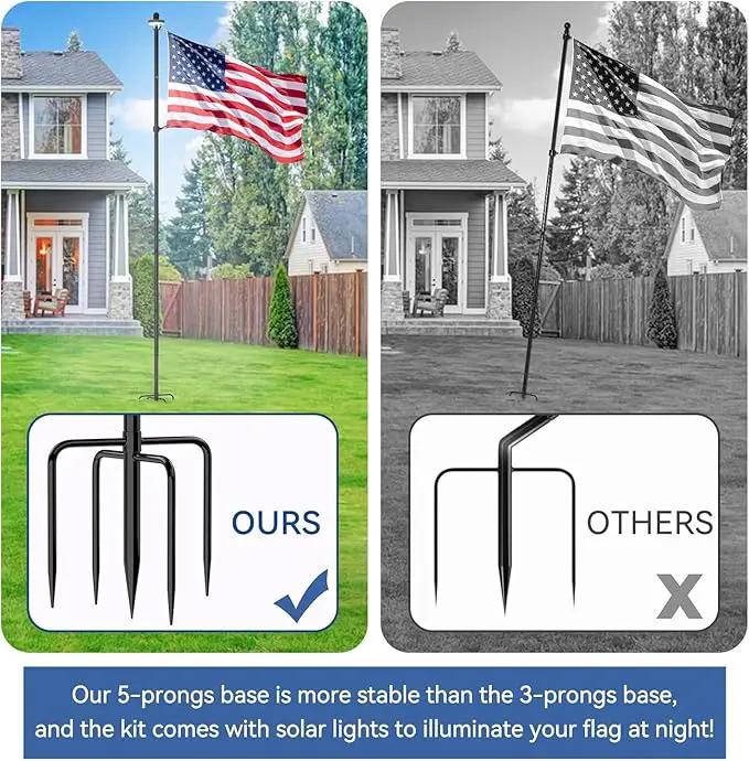 ZMTECH 10 FT 2 Packs Flag Pole in Ground,Extra Thick Flag Pole Kit for Yard,Windproof Ground Flag Poles for Outside House Residential or Commercial by GreenHaven Gardens