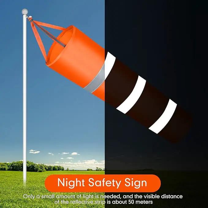 2 Pcs Airport Windsocks Measurement Sock Bag with Reflective Belt Oxford Fabric Ripstop Wind Sock Wind Direction Indicator Windsocks Outdoor Aviation Flag for Airport Farm, 31.5 Inch, 39 Inch(Orange) by GreenHaven Gardens