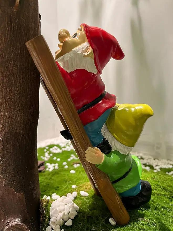 10.5'' Funny Garden Gnomes Statues, Weather-Proof Large Resin Outdoor Decor Garden Sculptures Cute Yard Decorations,Ideal Ornament for Outside Pond Pool Patio Front Porch Backyard by GreenHaven Gardens