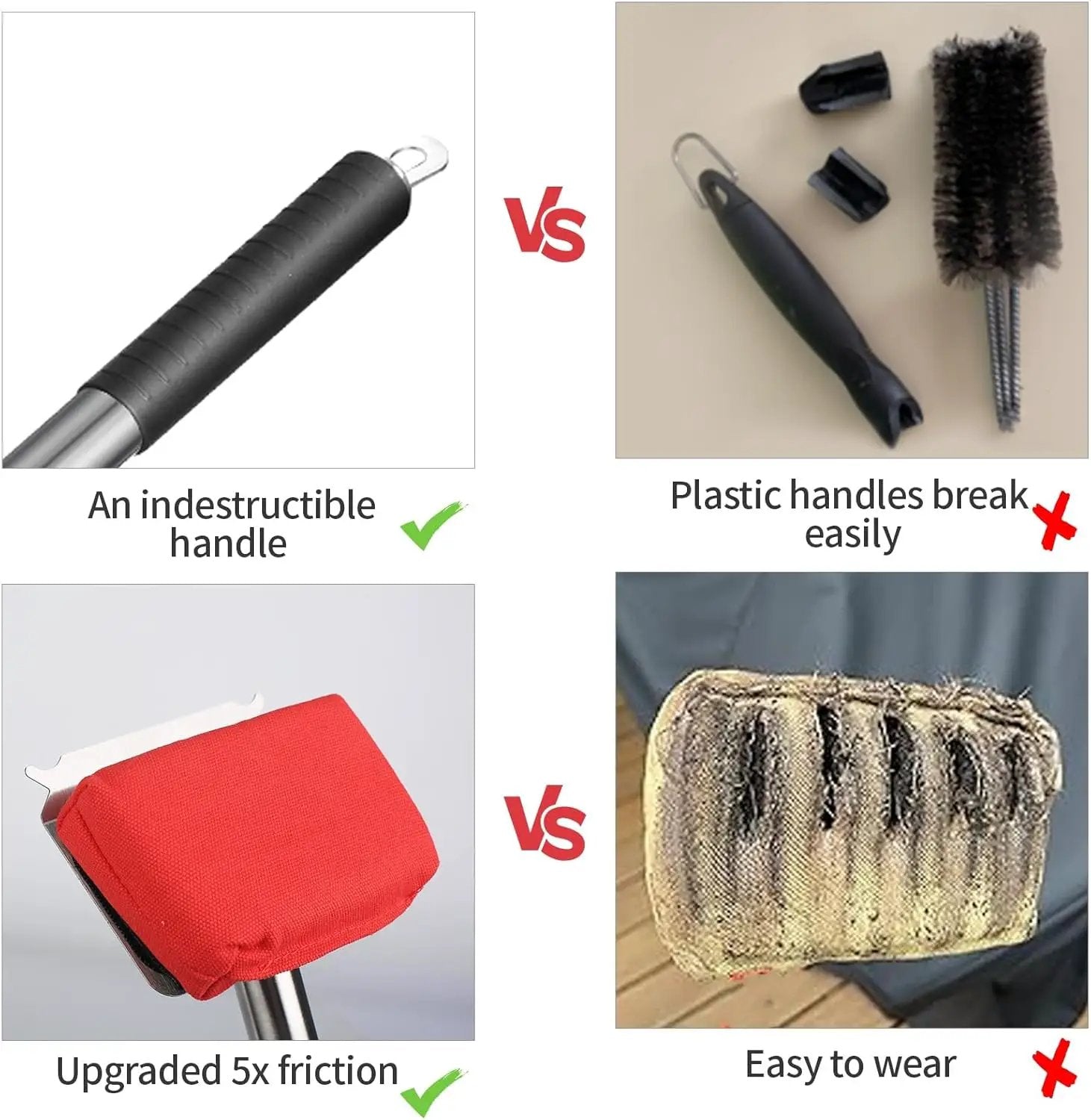 Grill Brush Bristle Free,(Only Replaceable Cleaning Head No Grill Brush)-Red by GreenHaven Gardens