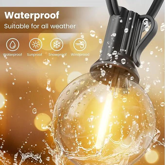 RTTY Outdoor String Lights 25 FT, G40 Led Patio Globe Lights with 13pcs Bulbs,Waterproof Shatterproof Dimmable Connectable Hanging for Cafe Bistro Backyard Gazebo Balcony Deck Party by GreenHaven Gardens