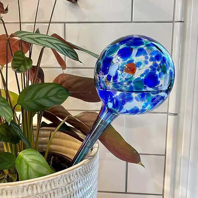 Evelots Plant Watering Globes/Bulbs (2 Pack) - Extra Long 14 Inches - Great for Big Plants - Hand Blown Glass - Automatic Water Irrigation System - Use Indoor/Outdoor - Leave Your Home Worry Free by GreenHaven Gardens