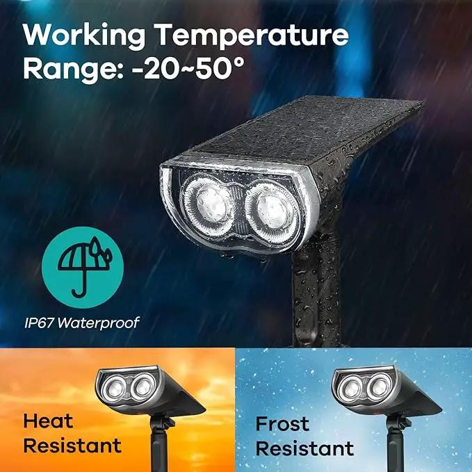 Consciot Solar Spotlights Outdoor, Daylight IP67 Waterproof 2-in-1 Solar Spot Lights, Durable Christmas Decorations Lights for Garden Yard Pathway Driveway Porch Walkway, Auto On/Off, 6 Pack by GreenHaven Gardens