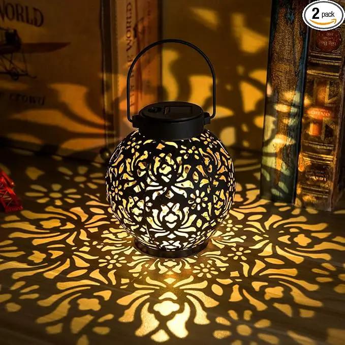 2 Pack Outdoor Solar Hanging Lantern Lights Decorative Christmas Light for Garden Patio Courtyard Lawn and Tabletop. Unique Gifts for Women Gardening. by GreenHaven Gardens