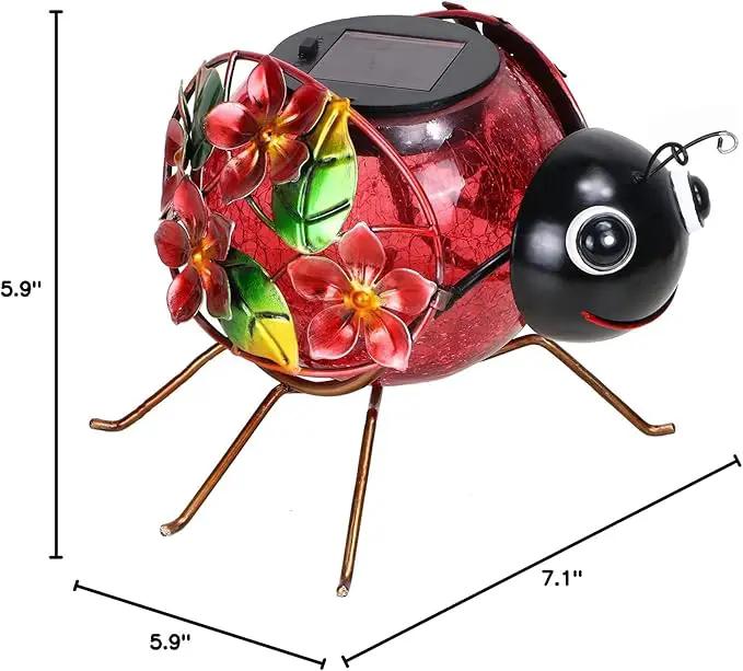 MUMTOP Solar Lantern, Waterproof LED Solar Lights Outdoor Ladybug Decorative Tabletop Lanterns for Patio Garden Table Decor by GreenHaven Gardens