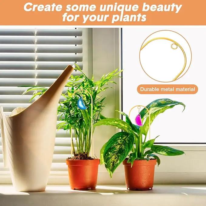 Zopeal 4 Pack Small Metal Plant Trellis Indoor 17 Inch Mini Gold Garden Trellis Potted Plant Support Stake Houseplant Trellis with Agate for Indoor Outdoor Climbing Plants Vine Flower Pot Plant Decor by GreenHaven Gardens