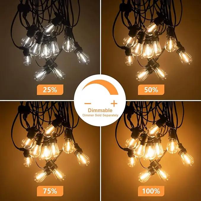 SUNTHIN Outdoor String Lights, 96FT Patio Lights with 32 LED Shatterproof Bulbs, Hanging for Outside, Garden, Backyard, Deck, Porch, Fence, Bistro, Pool, Party by GreenHaven Gardens