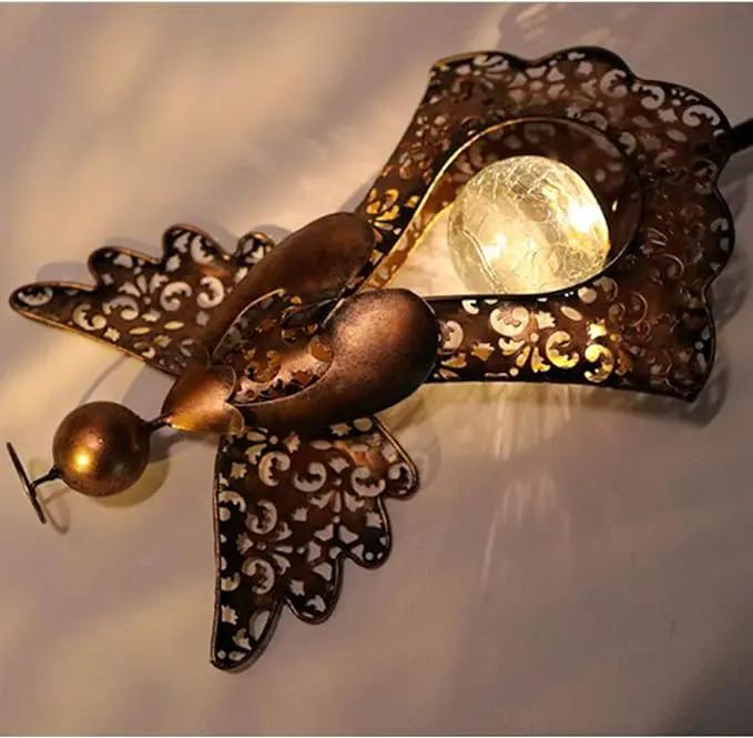 Solar Garden Stake Lights – Metal Angel Solar Warm White LEDs Stake Light Memorial Gift - Solar Angel Lights Perfect as Angel Remembrance Gifts & Sympathy Gifts by GreenHaven Gardens
