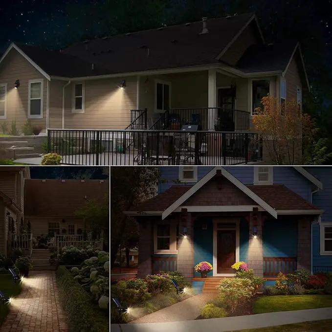 URPOWER Solar Lights Outdoor, Adjustable Solar Spot Lights Outdoor, 2-in-1 Waterproof Solar Landscape Spotlights Wall Light, Dusk-to-Dawn Solar Powered Outdoor Light for Garden, Yard (2 Pack Warm) by GreenHaven Gardens
