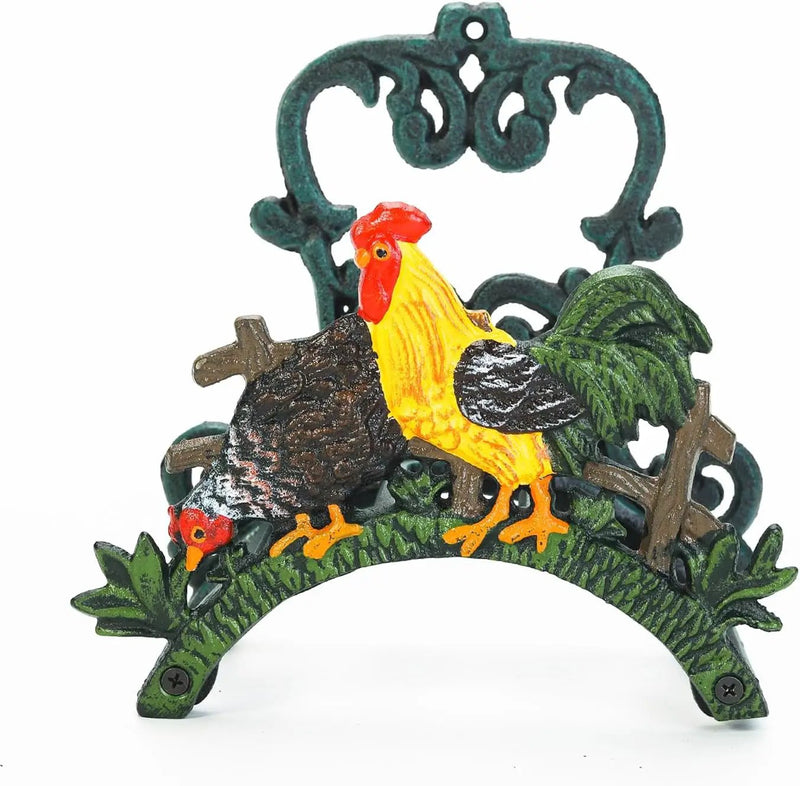 Sungmor Heavy Duty Cast Iron Hose Holder, Garden & Yard Decorative Cocks Wall Mounted Hose Butler, Water Pipe Holds, Rack, Hanger, Antique Wall Decorations by GreenHaven Gardens