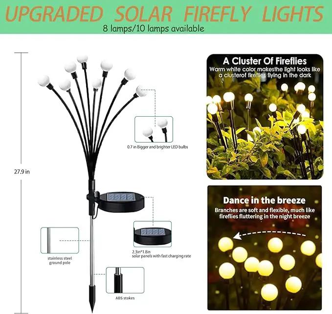 Solar Garden Lights - 6 Pack 60 LED, Waterproof Outdoor Decor for Yard, Patio & Garden (Warm White) by GreenHaven Gardens