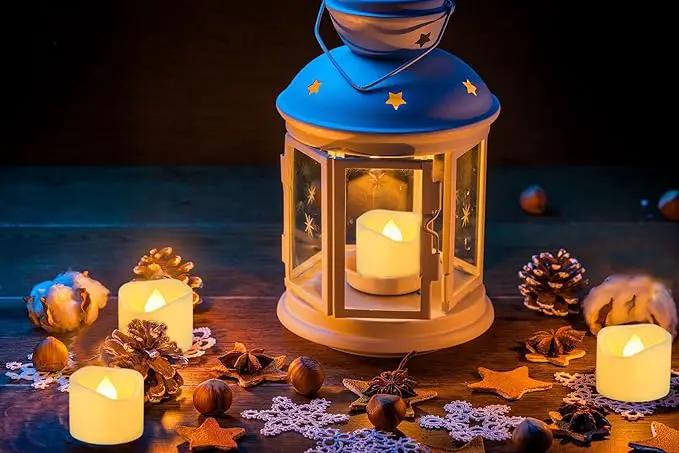 6 Flameless LED Battery Operated Tea Lights with Timer Realistic Flickering Electric Tealight Votive Candles Set Bulk Baptism Wedding Party Decorations Home Decor Centerpieces Batteries Incl. by GreenHaven Gardens