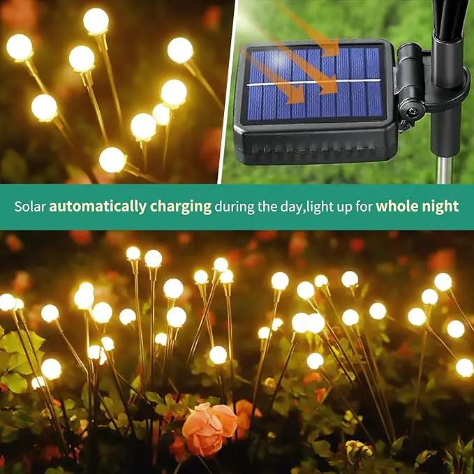 Solar Lights Outdoor Waterproof, 10 Packs 80LED, Solar Garden, Patio, Garden Decor, Patio Decor, Firefly Outdoor, Unique Gifts for Women, Gifts for Grandma by GreenHaven Gardens