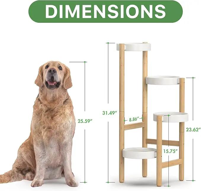 Wisuce Bamboo Plant Stands Indoor, 4 Tier Tall Corner Plant Stand Holder & Plant Display Rack for Outdoor Garden Indoor Home (4 Tier -2) by GreenHaven Gardens