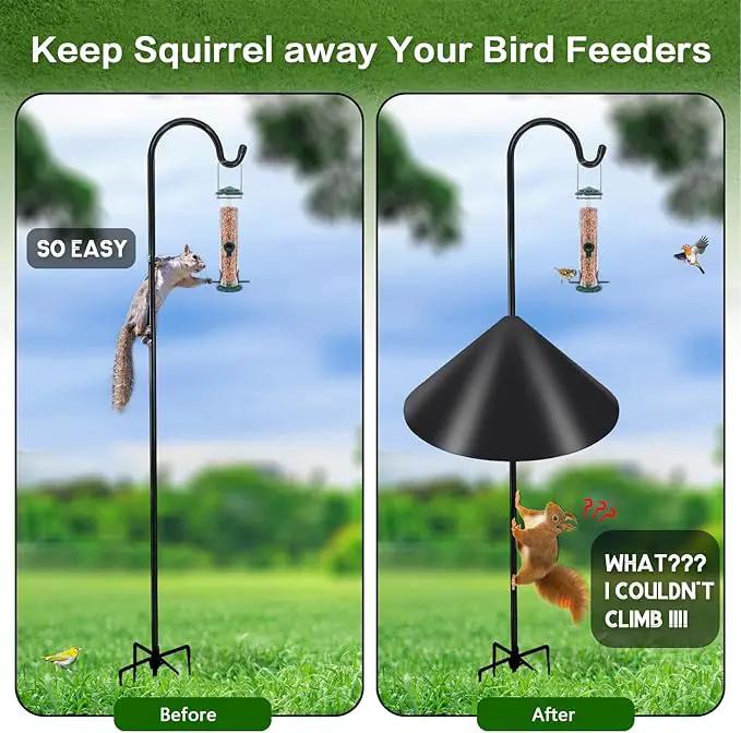 Gtongoko 19 Inch Squirrel Baffle for Bird Feeder Pole Squirrel Guards for Shepherds Hook Stopper for Bird Feeders Black 1 Pack by GreenHaven Gardens