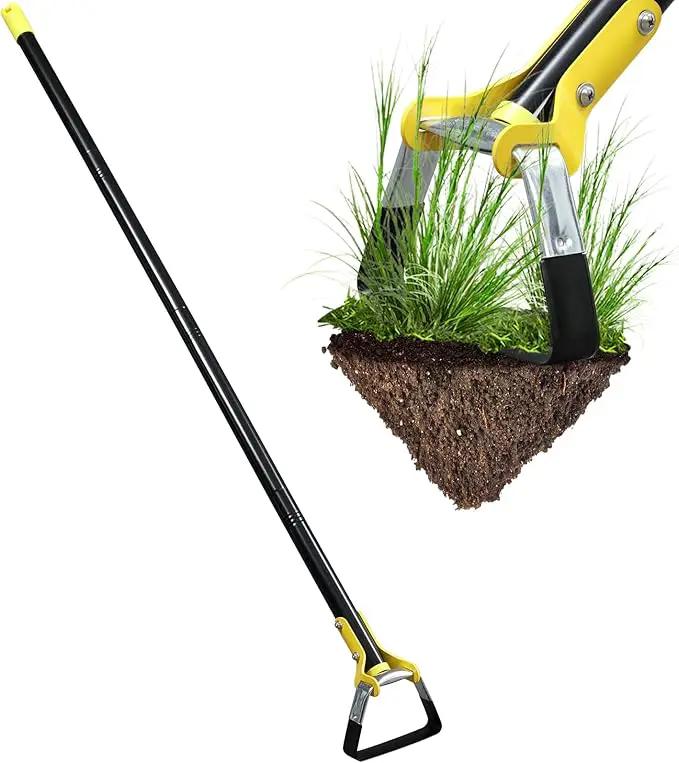 72 inch Garden Hoe， weeding tools for garden,Handheld Weeding Rake Planting Vegetables Farm,Sharp Durable Gardening Gifts for Hoe Garden Tool Traditional Steel Quenching Forging Process by GreenHaven Gardens