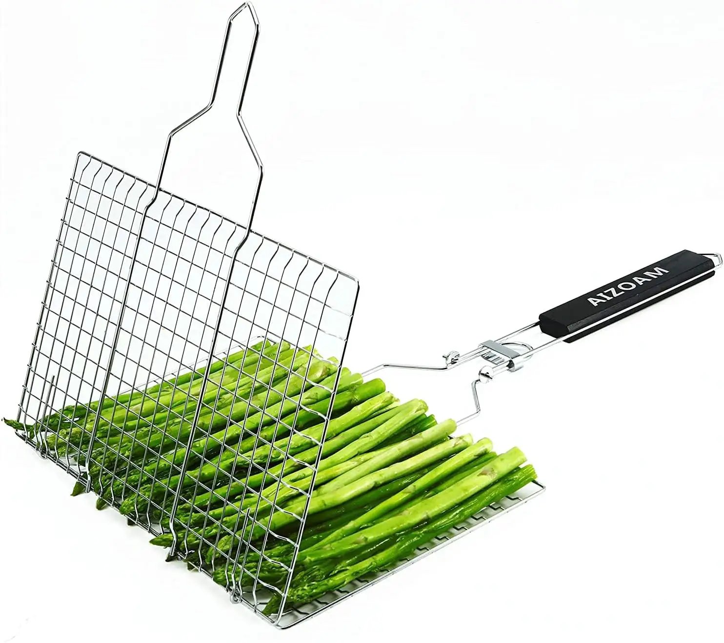 Shallow Grill Basket Fish Grill Basket, Fish Grilling Basket BBQ Fish Grill Baskets for Outdoor Grill,Grill Basket with Removable Handle. Perfect for Grilling Fish Fillets by GreenHaven Gardens