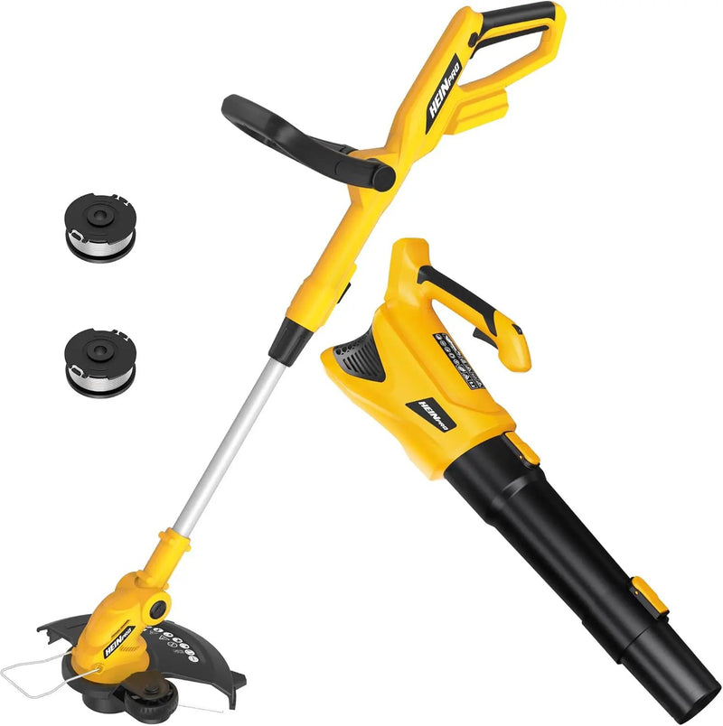 2-in-1 Cordless Leaf Blower and String Trimmer Combo Compatible with Dewalt 20V Battery, 500CFM/150MPH Electric Leaf Blower, 12-Inch Cordless Weed Wacker/Weed Eater/Grass Trimmer (Bare Tool) by GreenHaven Gardens