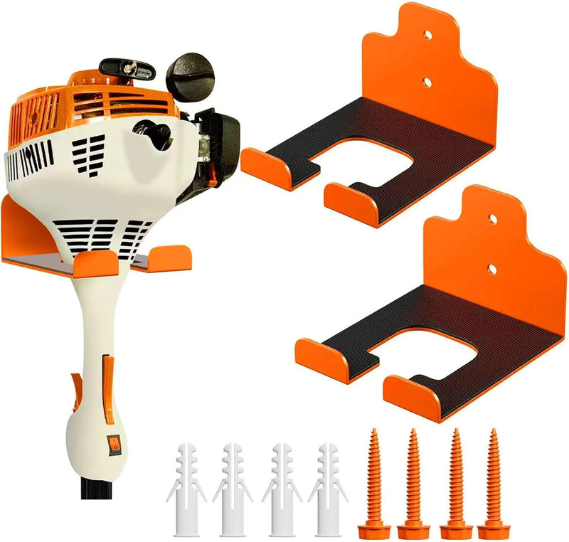 Garage Organizer Trimmer Rack, Garden Power Tool Hanger Weed Whackers Holder Wall Mounted for Grass Trimmer, Hedge Trimmer, Garage Trimmer, Garden Tools,2 Pack(Orange) by GreenHaven Gardens