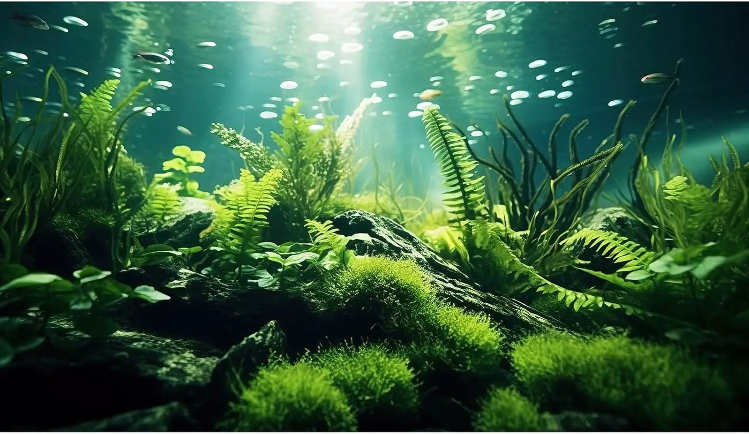 Underwater Fish Tank Background Under The Sea Aquatic Plants Aquarium Background Ocean Floor Rock Terrarium Backgrounds Tropical Fish Green Seaweeds Aquarium Backgrounds for Fish Tank Decor 36x20in by GreenHaven Gardens