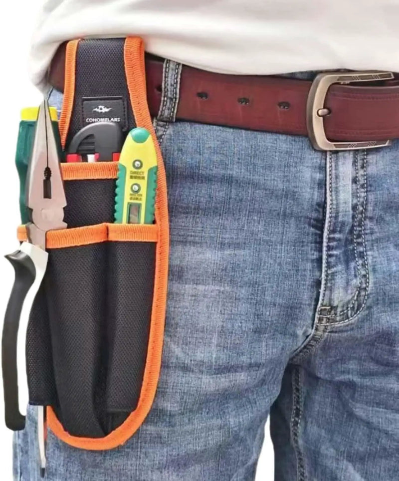 Small Tool Pouches with Belt Clip,Electrician Tool Bag,Tool Pouch for Belt,Tool Organizer Holster with 4 Pockets by GreenHaven Gardens