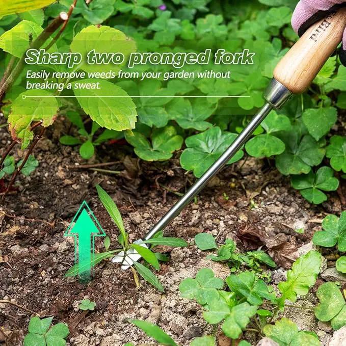 Berry&Bird Dandelion Weeding Tool Crack Weeder Manual Hand Weeder, V-Shaped Fork Easy Weed Removal & Uprooting, Garden Weed Puller Tool for Patio Lawn Yard by GreenHaven Gardens