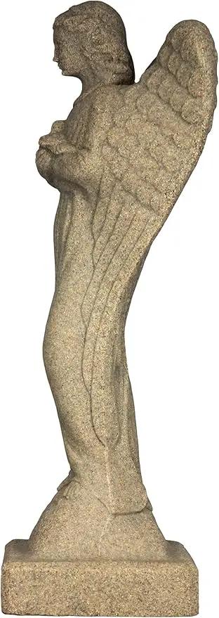 EMSCO Group 2260-1AZ Morning Angel Statue – Natural Sandstone Appearance – Made of Resin – Lightweight – 29” Height by GreenHaven Gardens