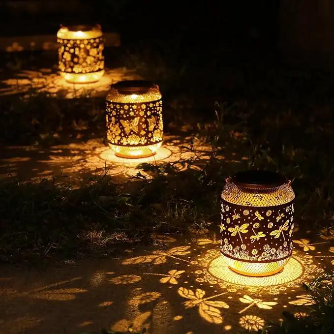 Solar Lanterns Outdoor Waterproof Dragonfly Garden Decor Gifts for Women Mom Grandma Hanging Solar Lights Metal Lantern Decoration Outside for Yard, Patio, Backyard, Porch by GreenHaven Gardens