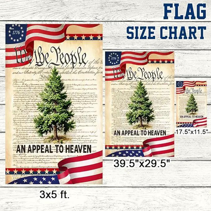 FLAGWIX American Flag - We The People Betsy Ross 1776 An Appeal To Heaven Pine Tree Flag TPT1923F, House Flag (29.5" x 39.5") - USA Flags Premium Polyester - Decorative Indoor Outdoor Flag by GreenHaven Gardens