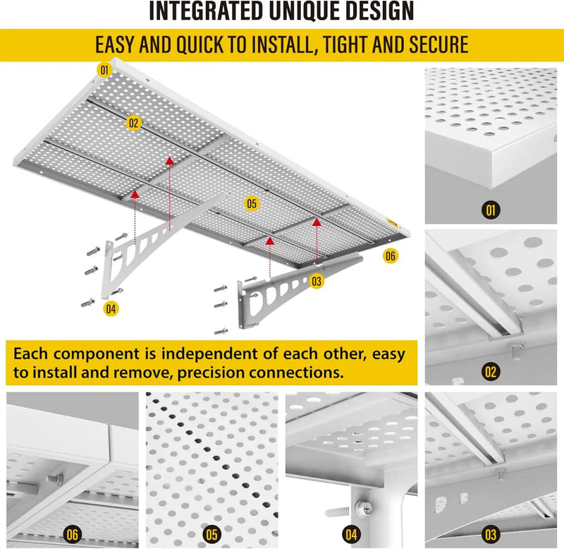 4-pack 1.64x4ft Adjustable Garage Wall Shelving 1120lbs Load Capacity Heavy Duty Wall Mounted Storage Shelf Metal Floating Shelves for Garage(White) by GreenHaven Gardens