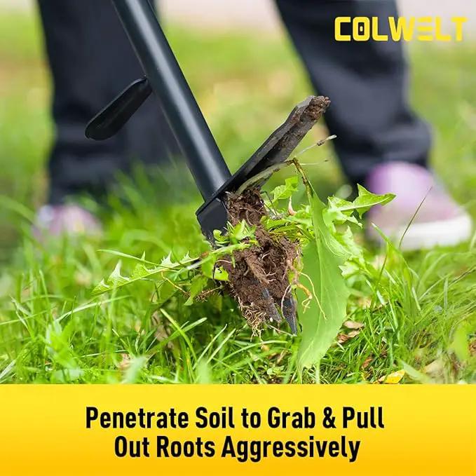Colwelt Weed Remover Tool 39’’, Weed Puller Root Remover with Thick Steel Claw, Long Handled Weeding Tool with Easy Foot Ejector, Stand Up Garden Weeder Tool for Lawn Grass Dandelion Removal by GreenHaven Gardens