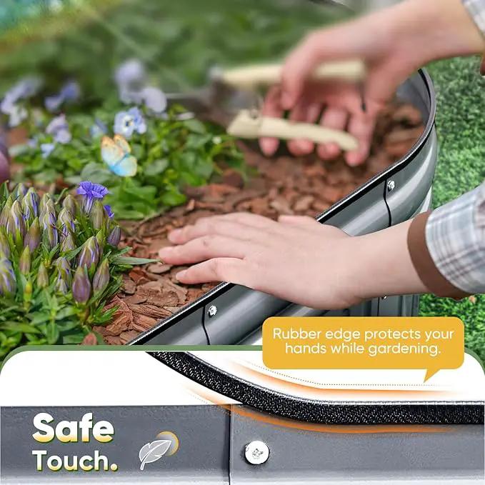 KING BIRD Raised Garden Bed Kit 2025 Upgraded Modular DIY Galvanized Planter Garden Box Outdoor for Gardening, Vegetables, Flowers, Elegant Roman Column Design, 71x24x24 in, Dark Grey by GreenHaven Gardens
